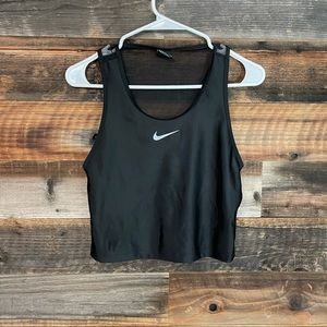 NIKE cropped mesh back workout top